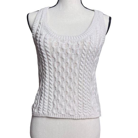 Free People Tops - Free People High Tide Cable Knit Cotton Tank Cream Size M